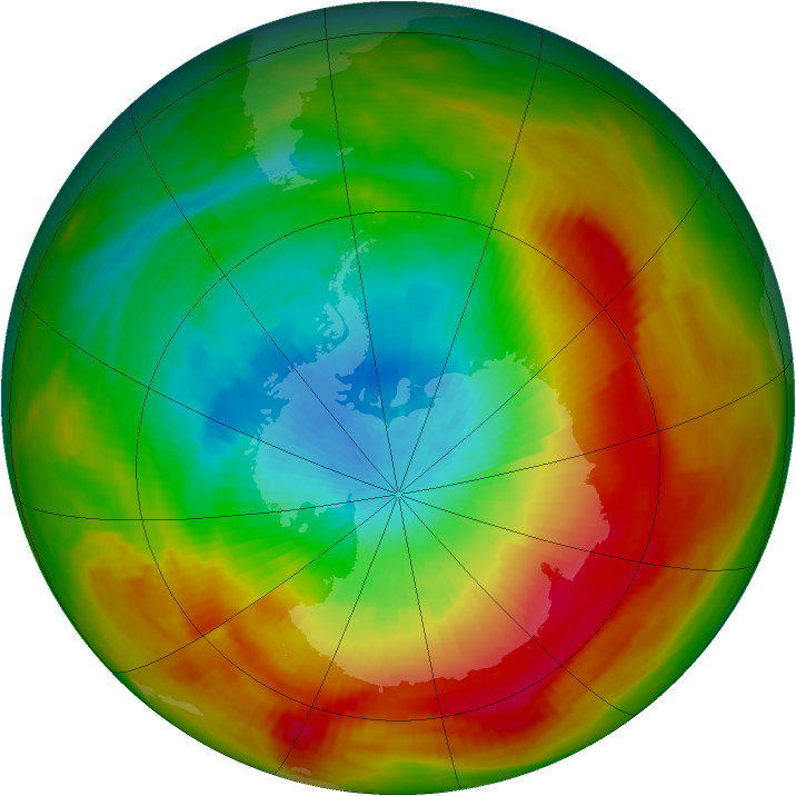 Antarctic ozone map for 15 October 1979